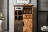 Bar cabinet ATELIER 120cm pine wood vintage brown