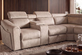 Corner sofa PRIME multifunctional electrically adjustable w/ storage space vogue velvet beige