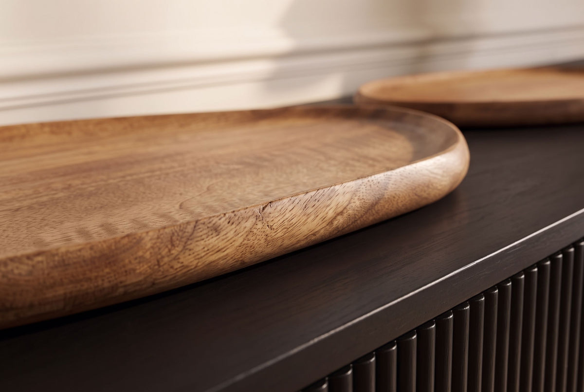 Tray AMAZONAS set of 2 organic shape mango wood natural