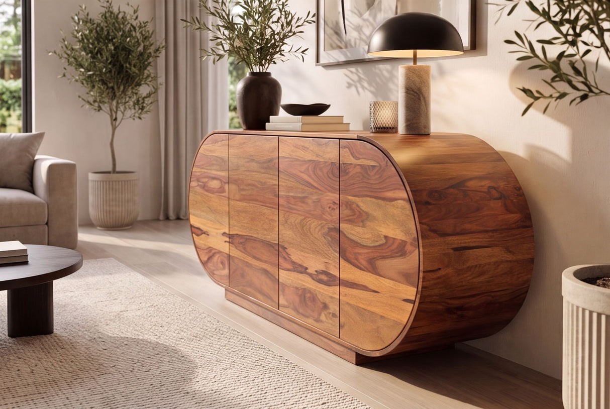 Sideboard ORGANIKO 180cm oval sheesham wood brown