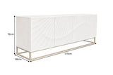 Sideboard SCORPION 180cm 3D Mangoholz weiß gold