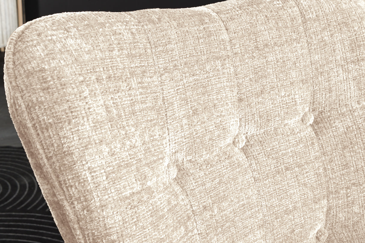 Sessel SCANDINAVIA m. Armlehnen u. schwarzen Metallbeinen Chenille-Stoff Champagner